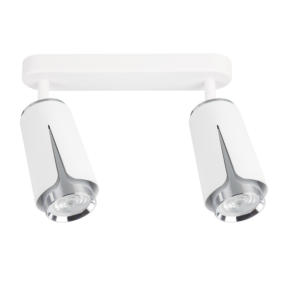 Lustra Flower White & Silver Premium cu 2 Spoturi Reglabile