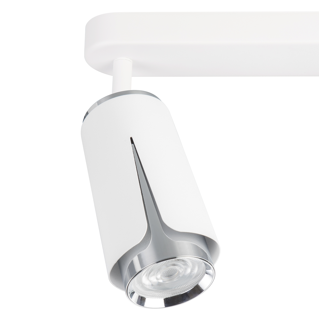 Lustra Flower White & Silver Premium cu 2 Spoturi Reglabile