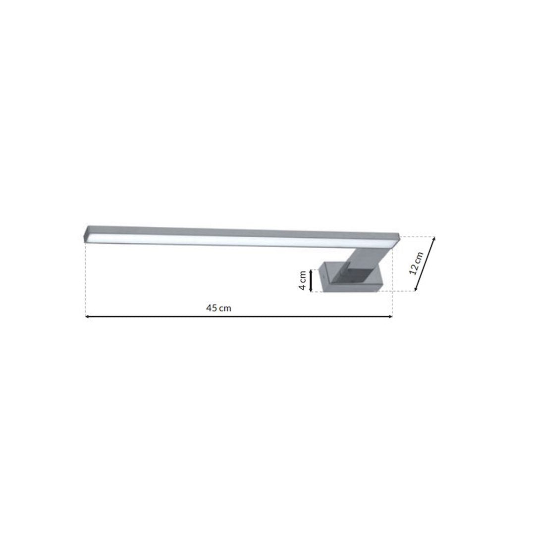 Aplica LED Perete Shine Left Silver Premium IP44 45CM