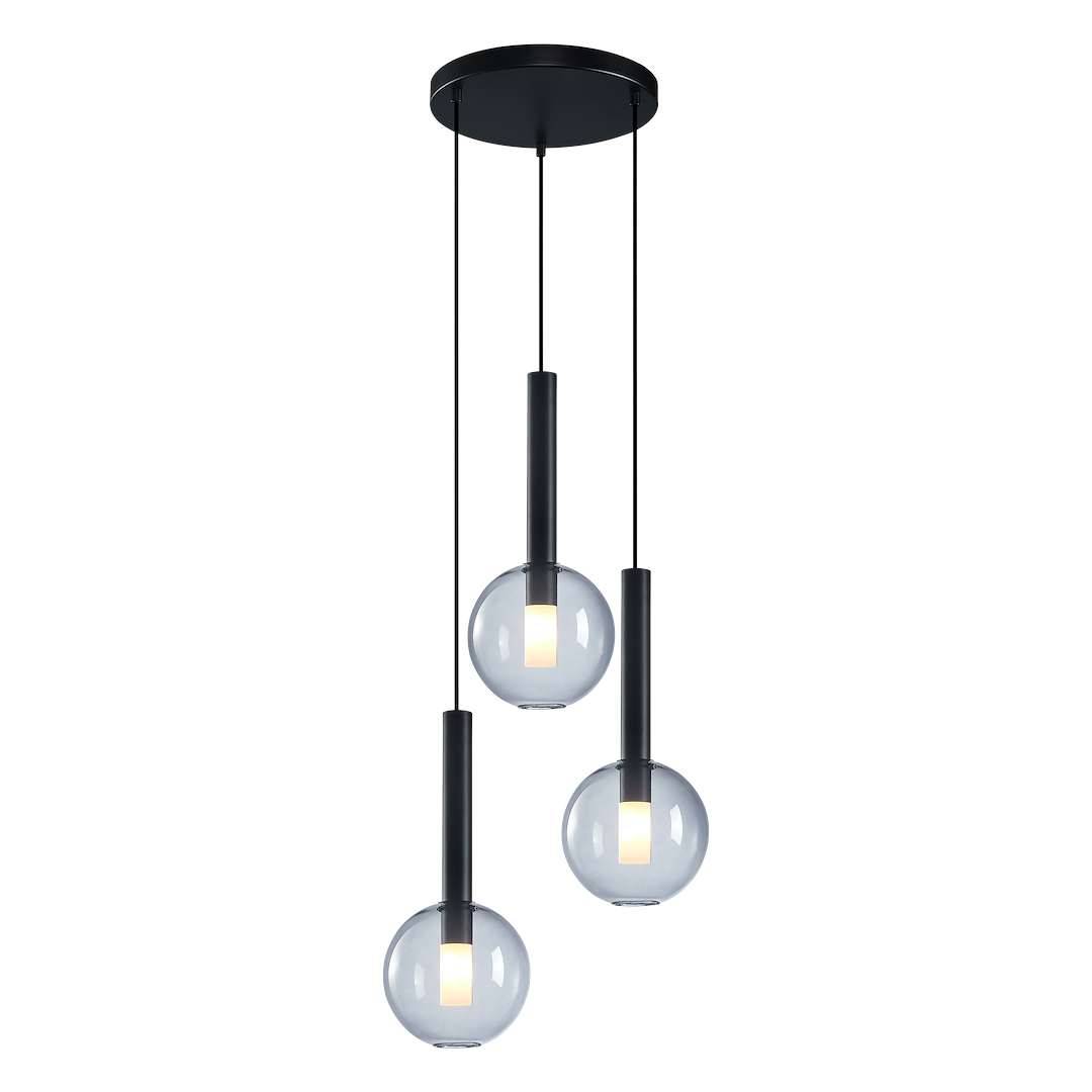 Lustra Suspendata Niko Black Premium Abajur 3xG9