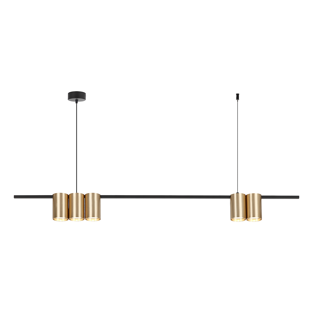Lustra Suspendata cu 5 Spoturi Genesis Black & Gold 100CM