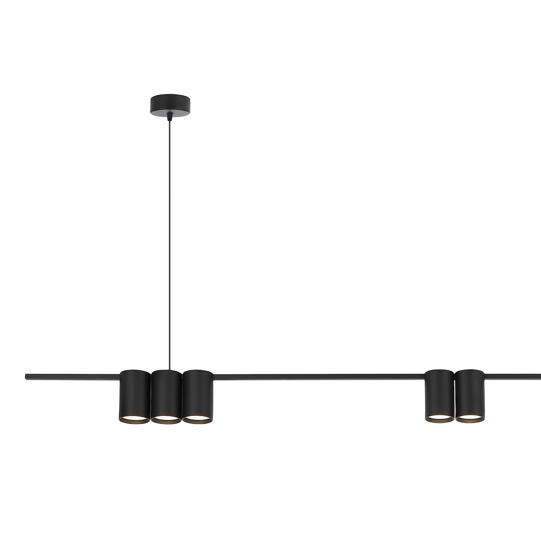 Lustra Suspendata cu 7 Spoturi Genesis Black 150CM