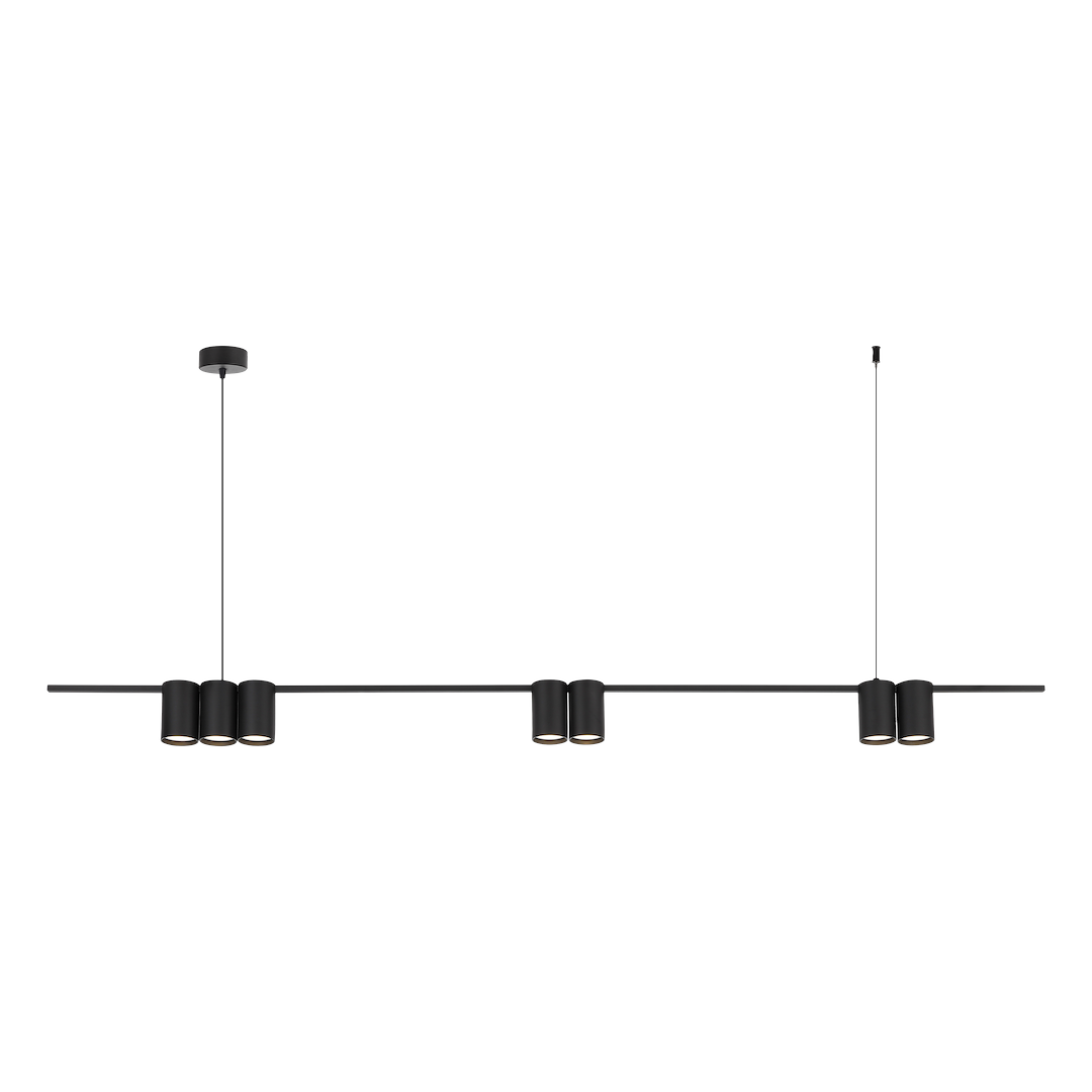 Lustra Suspendata cu 7 Spoturi Genesis Black 150CM