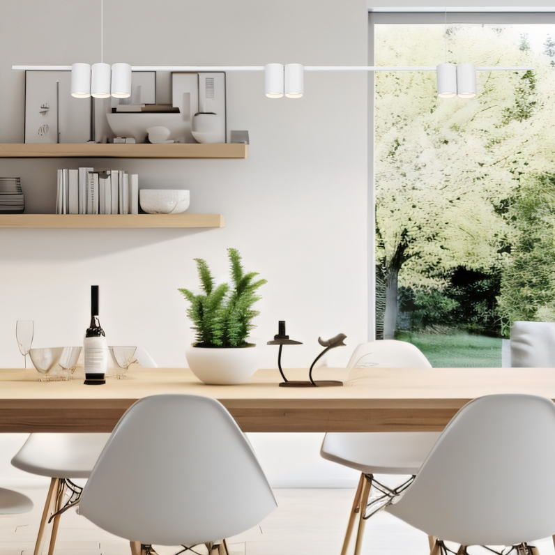 Lustra Suspendata cu 7 Spoturi Genesis White 150CM