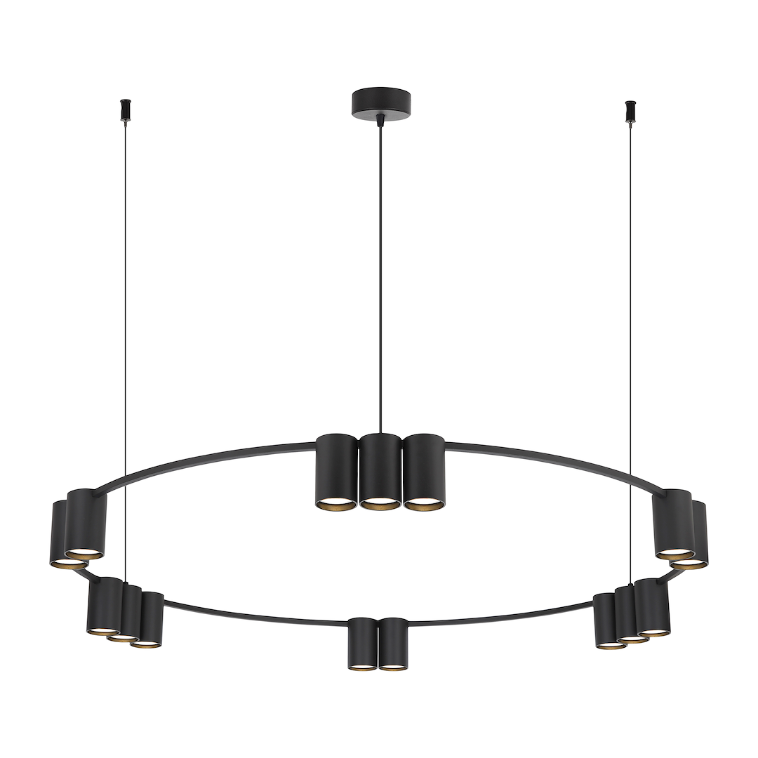 Lustra Suspendata cu 15 Spoturi Genesis Circle Black Ø100CM