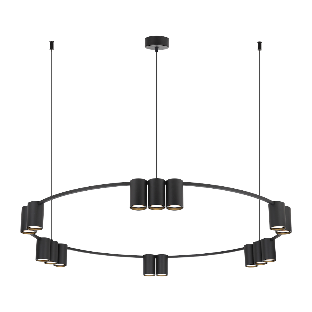 Lustra Suspendata cu 15 Spoturi Genesis Circle Black Ø100CM