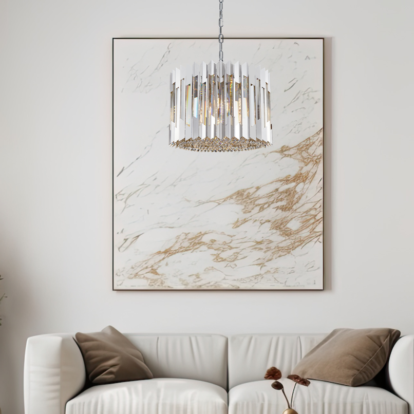 Candelabru Cristal Mini RITZ Silver Premium ⌀42CM