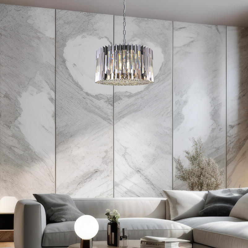 Candelabru Cristal Maxi RITZ Silver Premium ⌀54CM