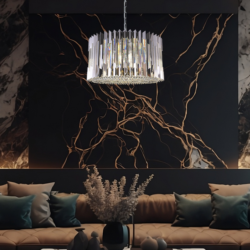 Candelabru Cristal Maxi RITZ Silver Premium ⌀54CM
