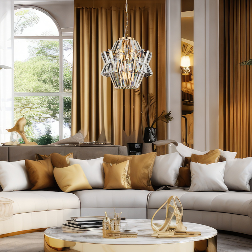 Candelabru Cristal Mini Crown Gold Premium ⌀34CM