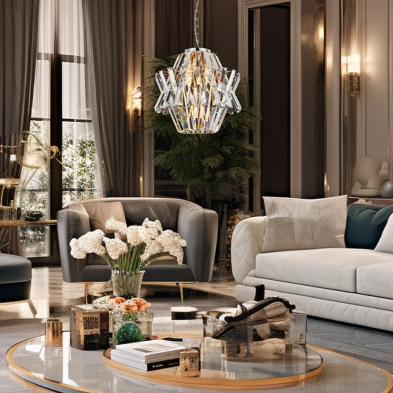 Candelabru Cristal Mini Crown Silver Premium ⌀34CM