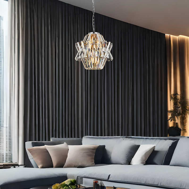 Candelabru Cristal Mini Crown Silver Premium ⌀34CM