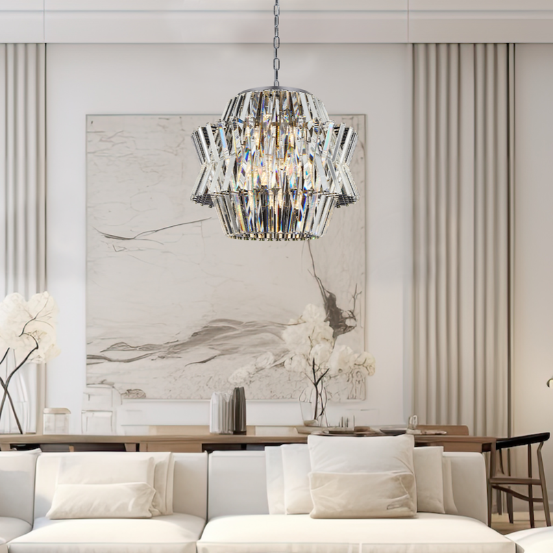 Candelabru Cristal Maxi Crown Silver Premium ⌀54CM