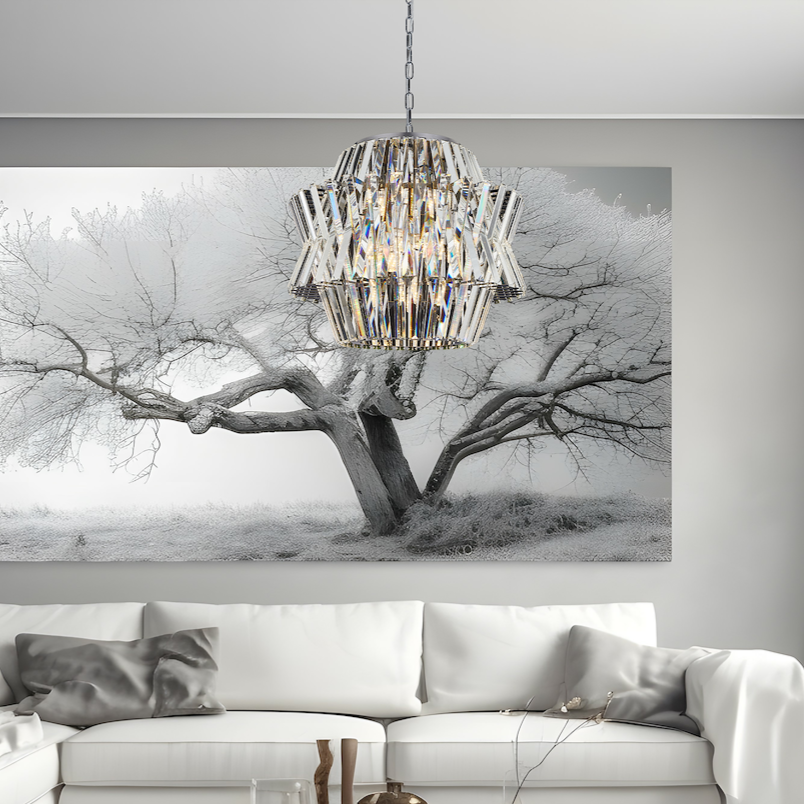 Candelabru Cristal Maxi Crown Silver Premium ⌀54CM