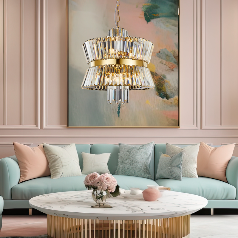 Candelabru Cristal Maxi Aurelia Gold Premium ⌀54CM