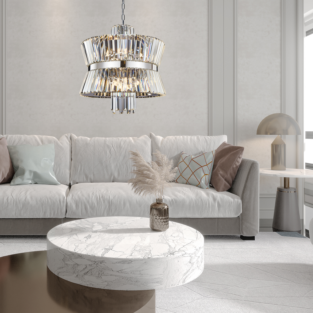 Candelabru Cristal Maxi Aurelia Silver Premium ⌀54CM