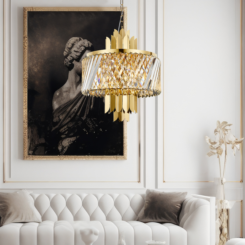 Candelabru Cristal Mini Margot Gold Premium ⌀43CM