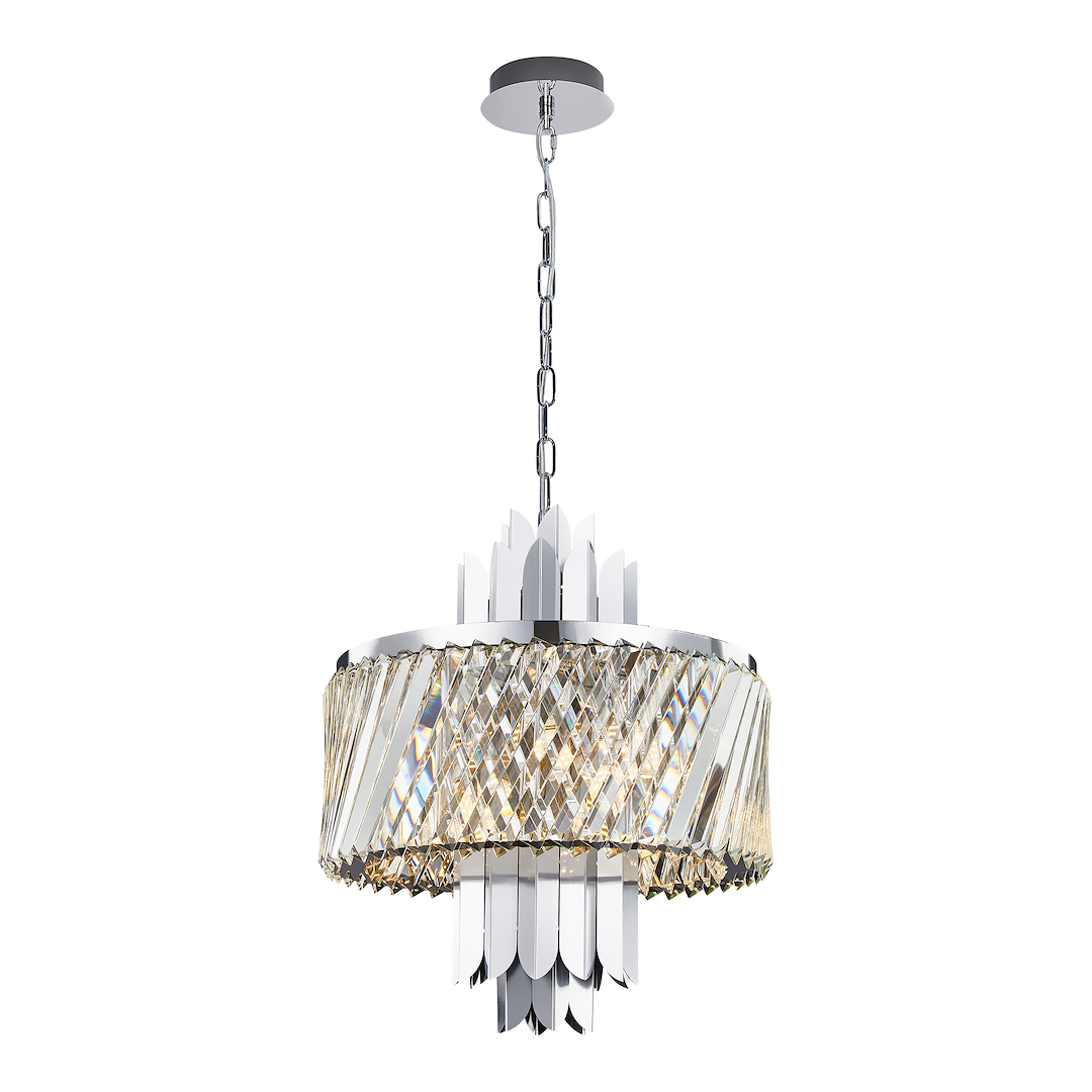 Candelabru Cristal Mini Margot Silver Premium ⌀43CM