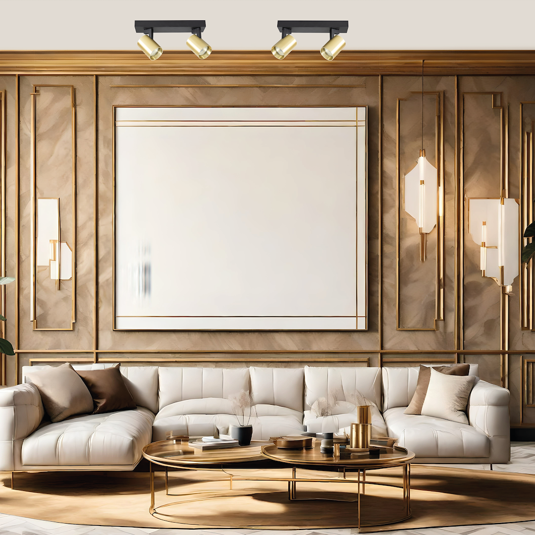 Lustra Volf Black & Gold Premium cu 2 Spoturi Reglabile