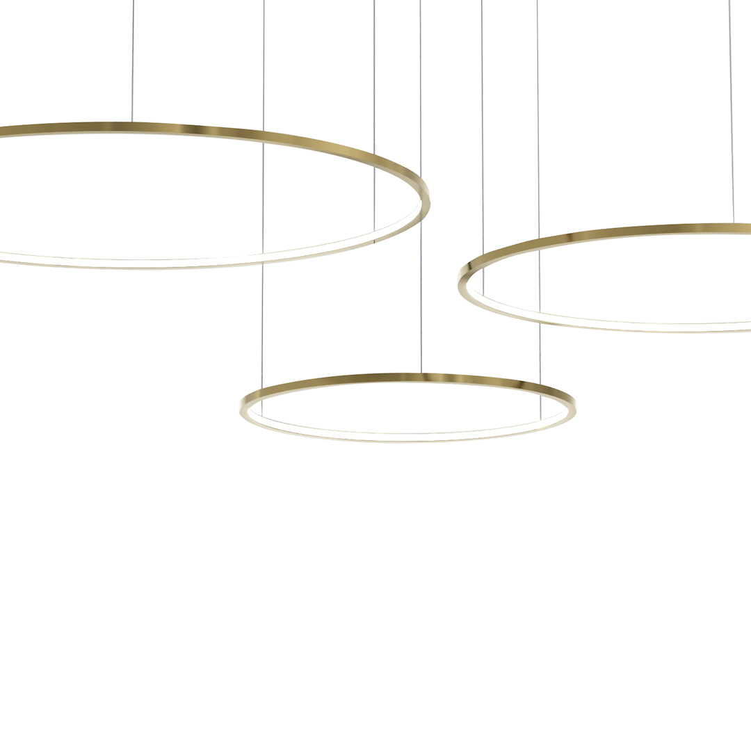 Lustra LED Suspendata Saturno Gold Premium cu 3 Segmente Echivalent 450W