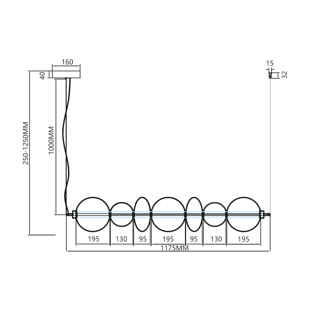 Lustra LED Suspendata Daphne White Premium Echivalent 500W