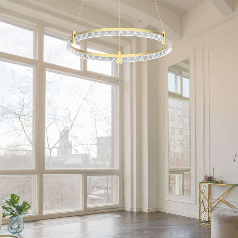 Lustra LED Suspendata Elegance Gold Premium Echivalent 250W