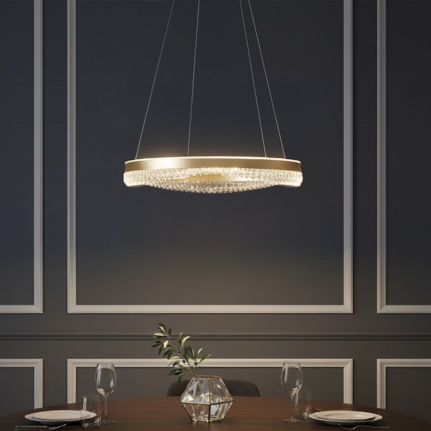 Lustra LED Suspendata Mini Preciosa Gold Premium Echivalent 350W