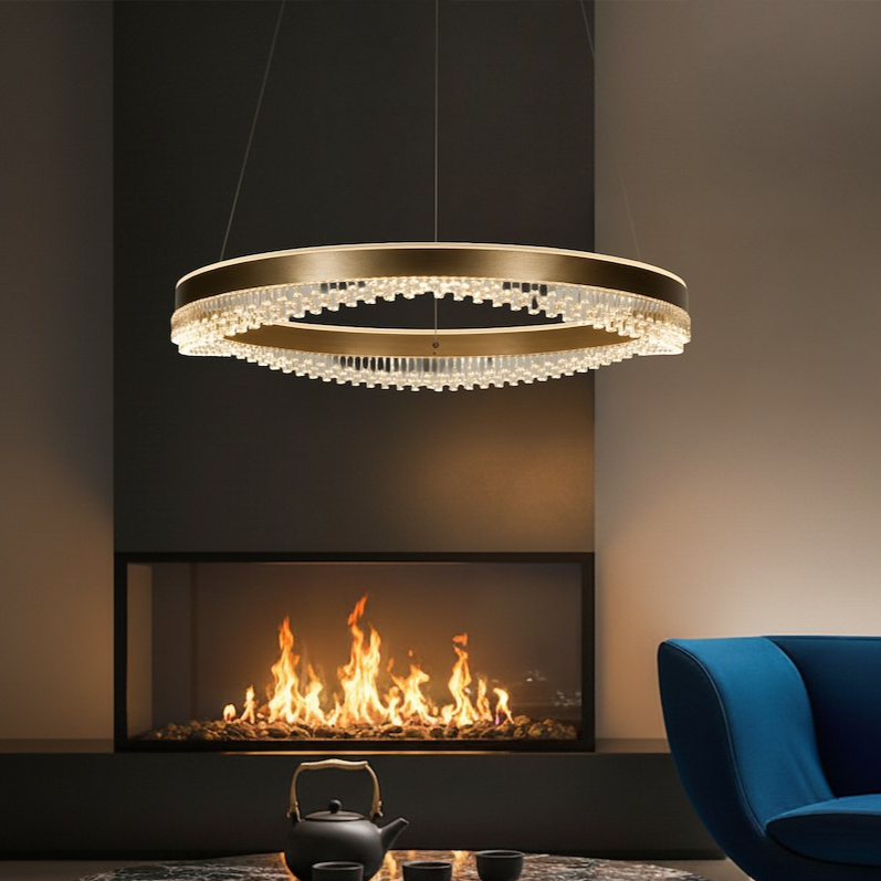 Lustra LED Suspendata Mini Preciosa Gold Premium Echivalent 350W