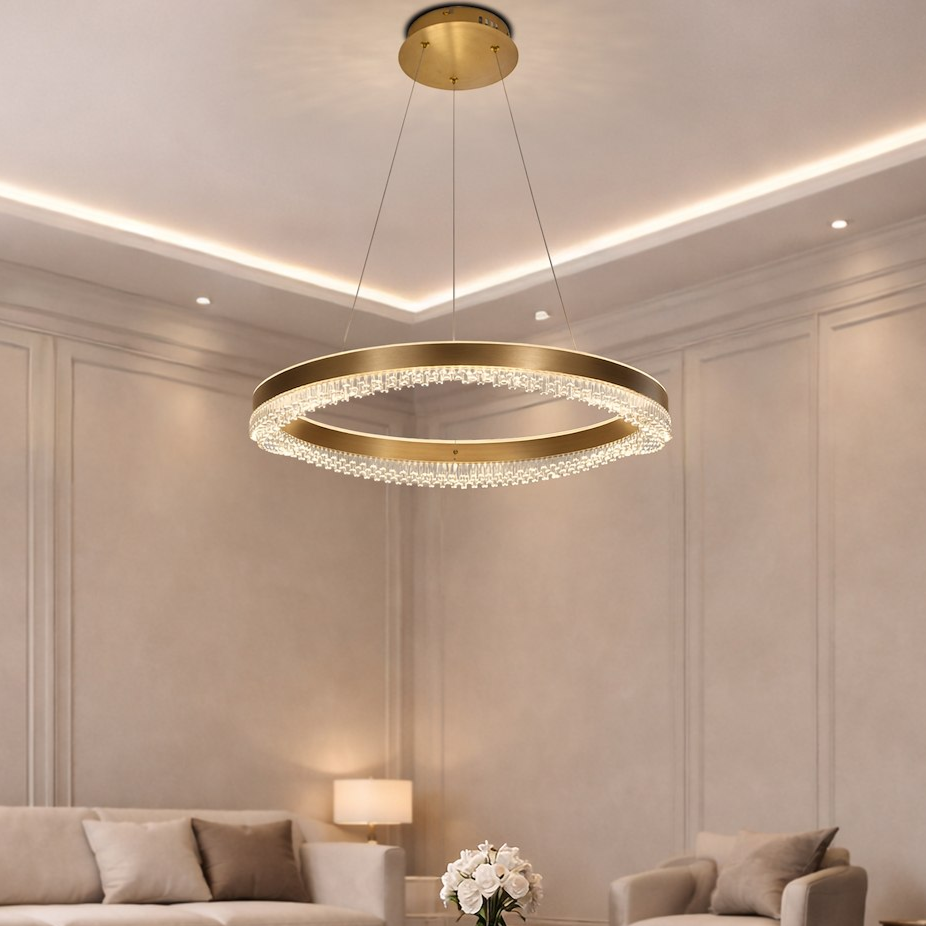 Lustra LED Suspendata Mini Preciosa Gold Premium Echivalent 350W