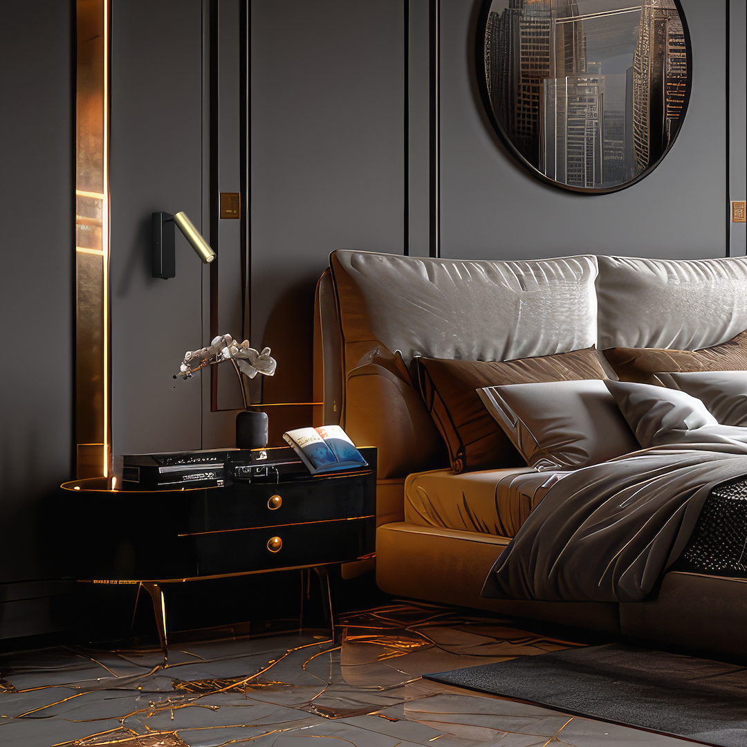 Aplica Santi Black & Gold Premium cu Spot Reglabil