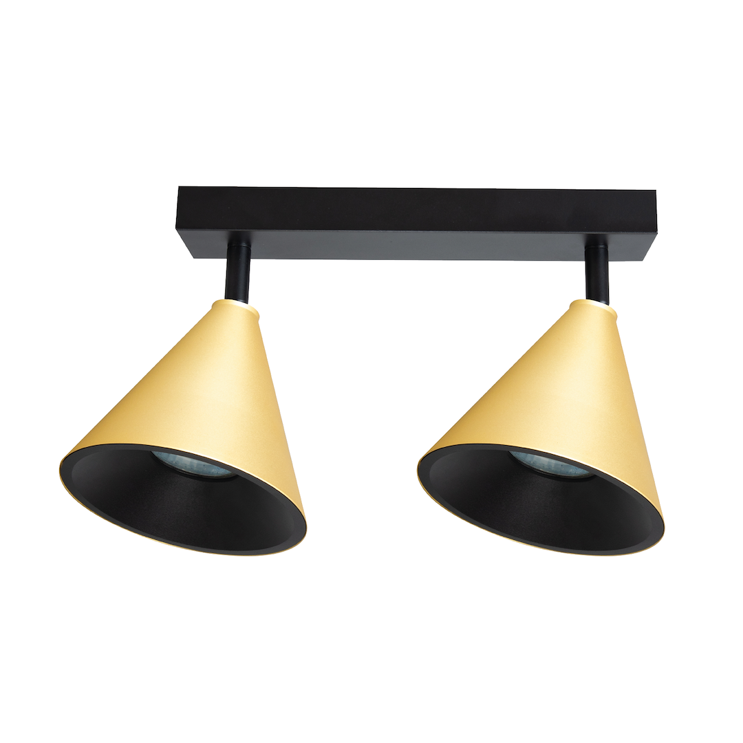 Lustra Cone Black & Gold Premium cu 2 Spoturi Reglabile
