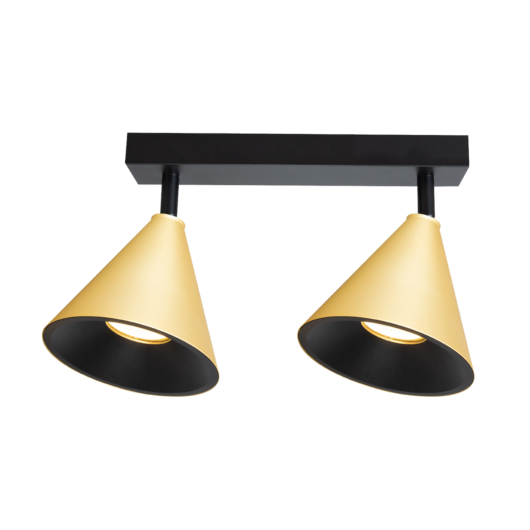 Lustra Cone Black & Gold Premium cu 2 Spoturi Reglabile