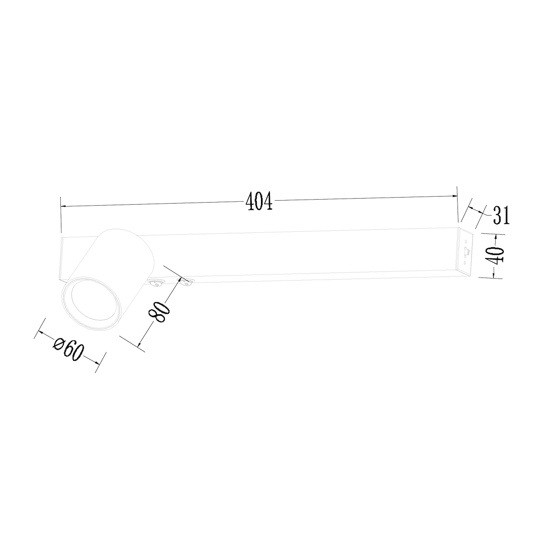 Aplica LED Magnet Black Left Premium cu Spot Reglabil