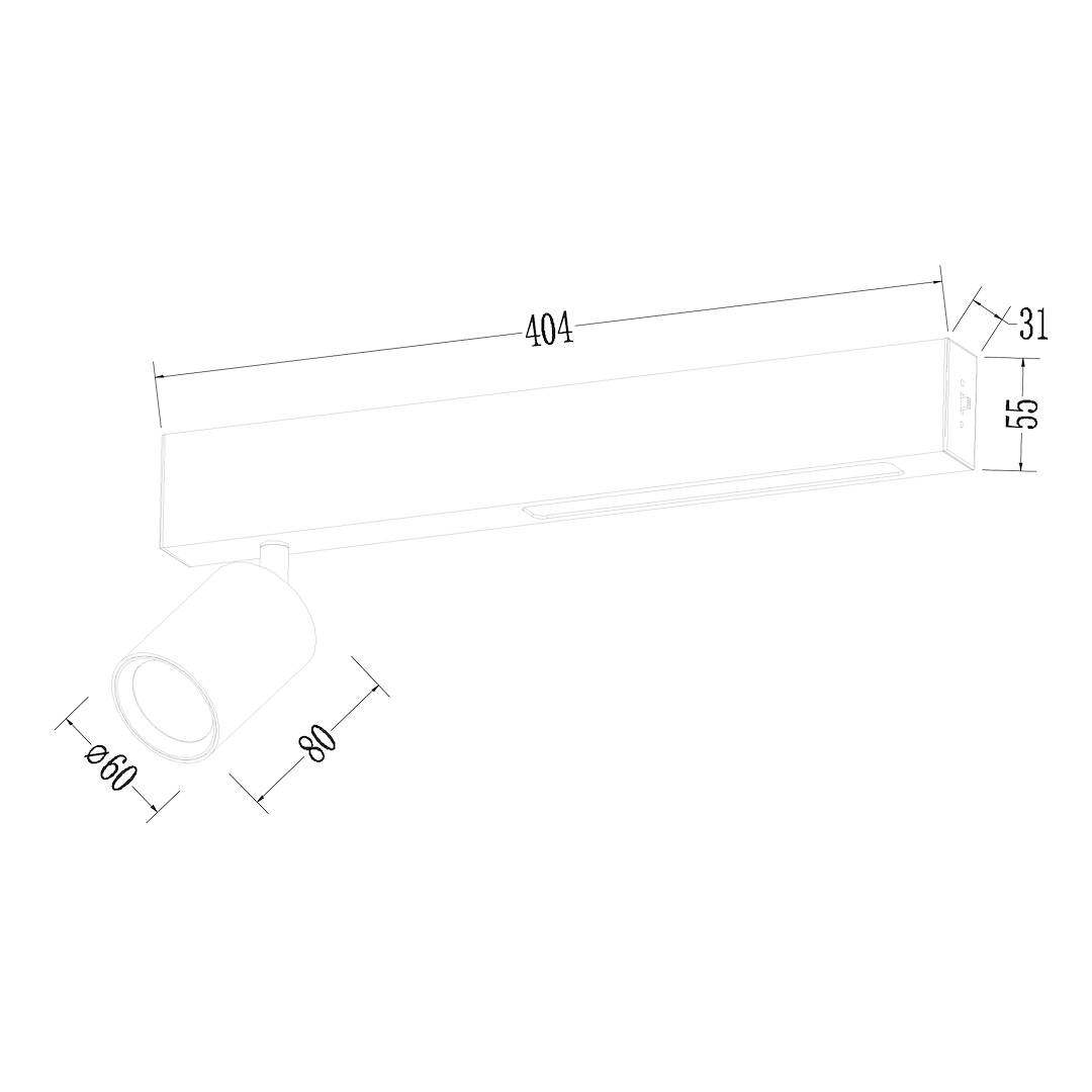 Lustra LED Magnet White Premium cu 1 Spot Reglabil