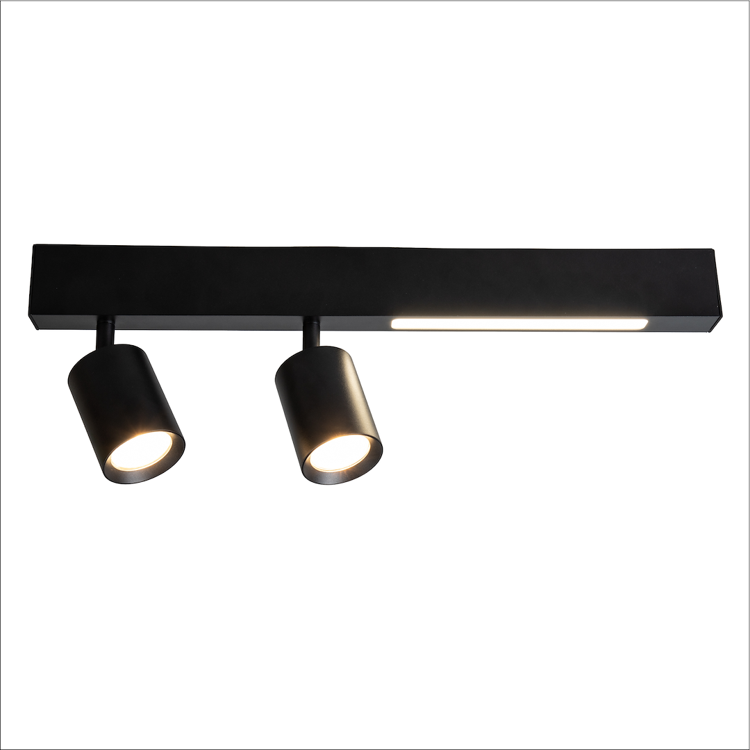 Lustra LED Magnet Black Premium cu 2 Spoturi Reglabile