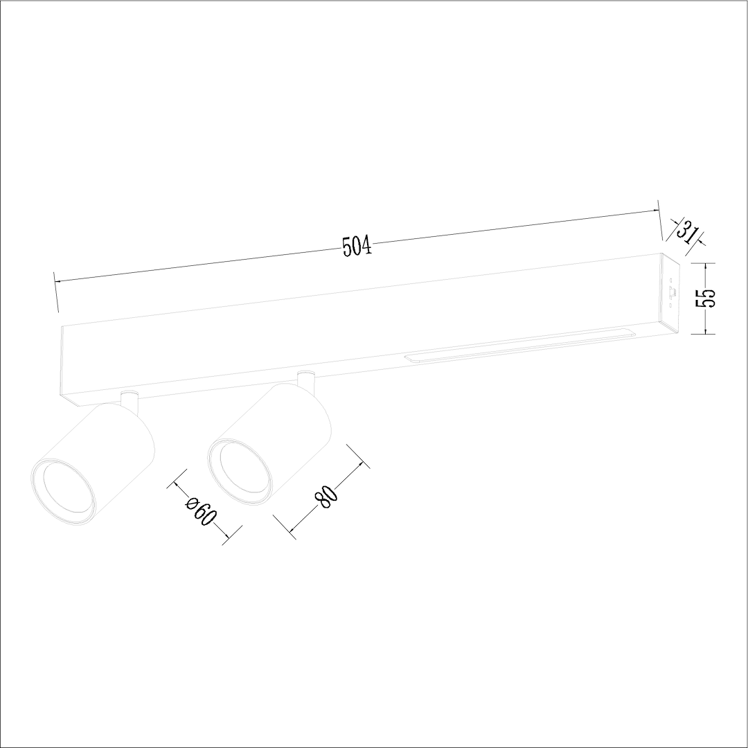 Lustra LED Magnet White Premium cu 2 Spoturi Reglabile