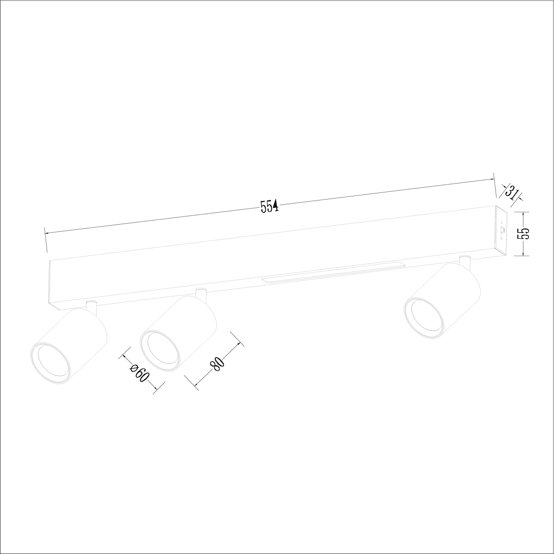 Lustra LED Magnet White Premium cu 3 Spoturi Reglabile