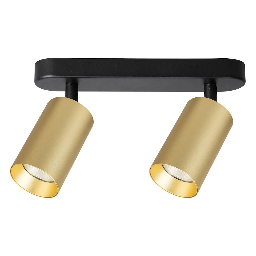 Lustra Pipe II Black & Gold Premium cu 2 Spoturi Reglabile