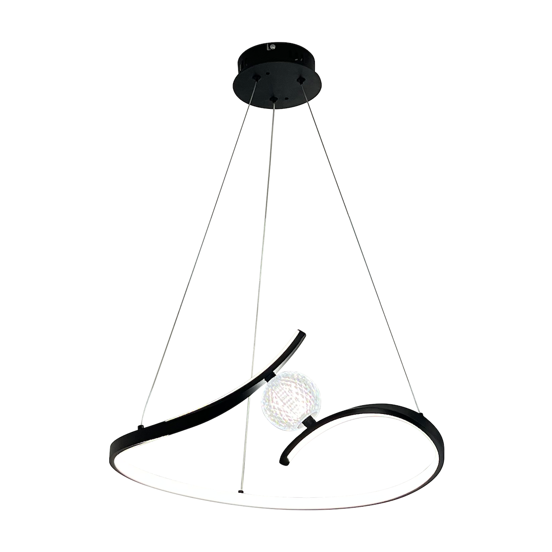 Lustra LED Suspendata Perla Black Premium Echivalent 250W