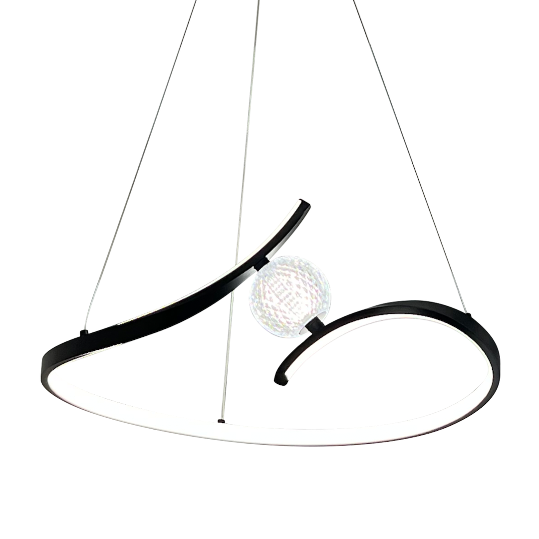 Lustra LED Suspendata Perla Black Premium Echivalent 250W