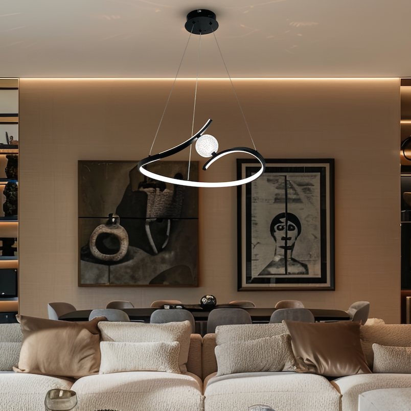 Lustra LED Suspendata Perla Black Premium Echivalent 250W