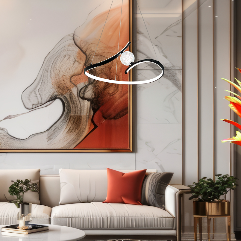 Lustra LED Suspendata Perla Black Premium Echivalent 250W