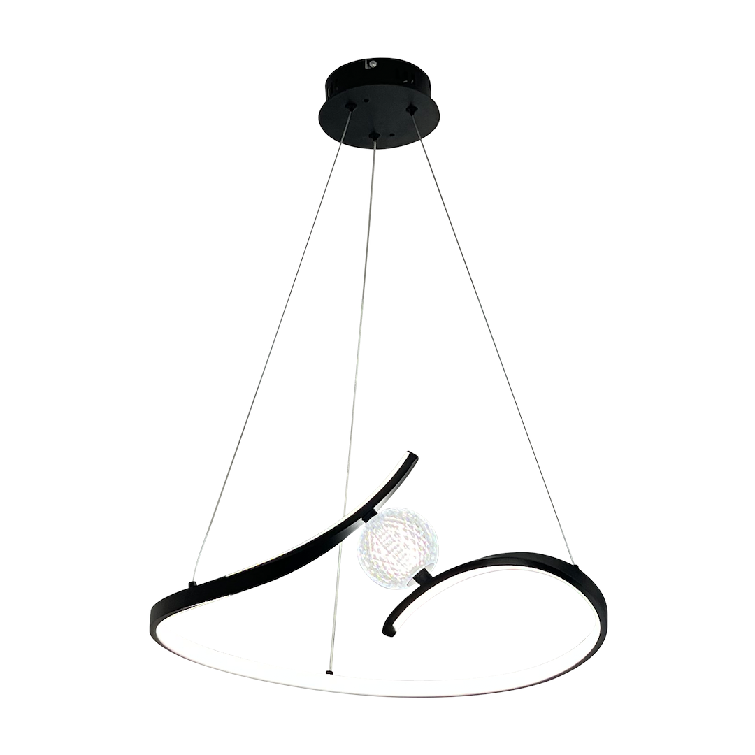 Lustra LED Suspendata Perla Black Premium Echivalent 250W