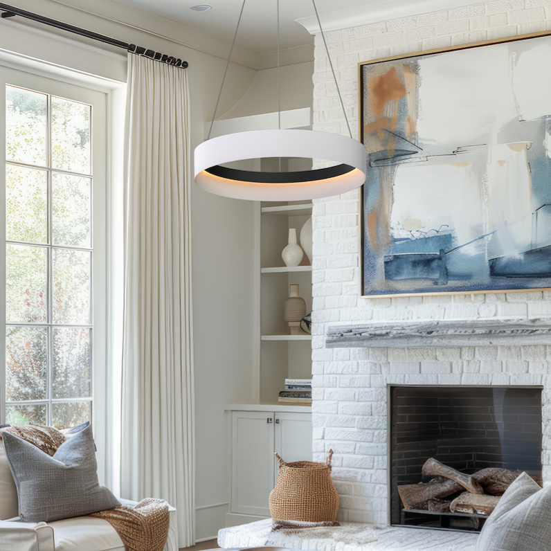 Lustra LED Suspendata Mini Orbita White & Black Premium Echivalent 300W