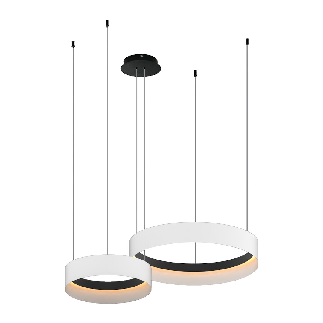 Lustra LED Suspendata Orbita White & Black Premium Echivalent 450W