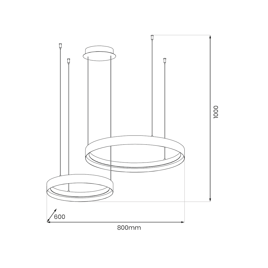 Lustra LED Suspendata Orbita White & Black Premium Echivalent 450W