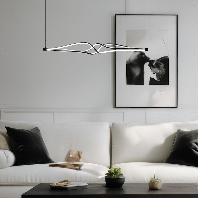 Lustra LED Suspendata Twister Black Premium Echivalent 400W
