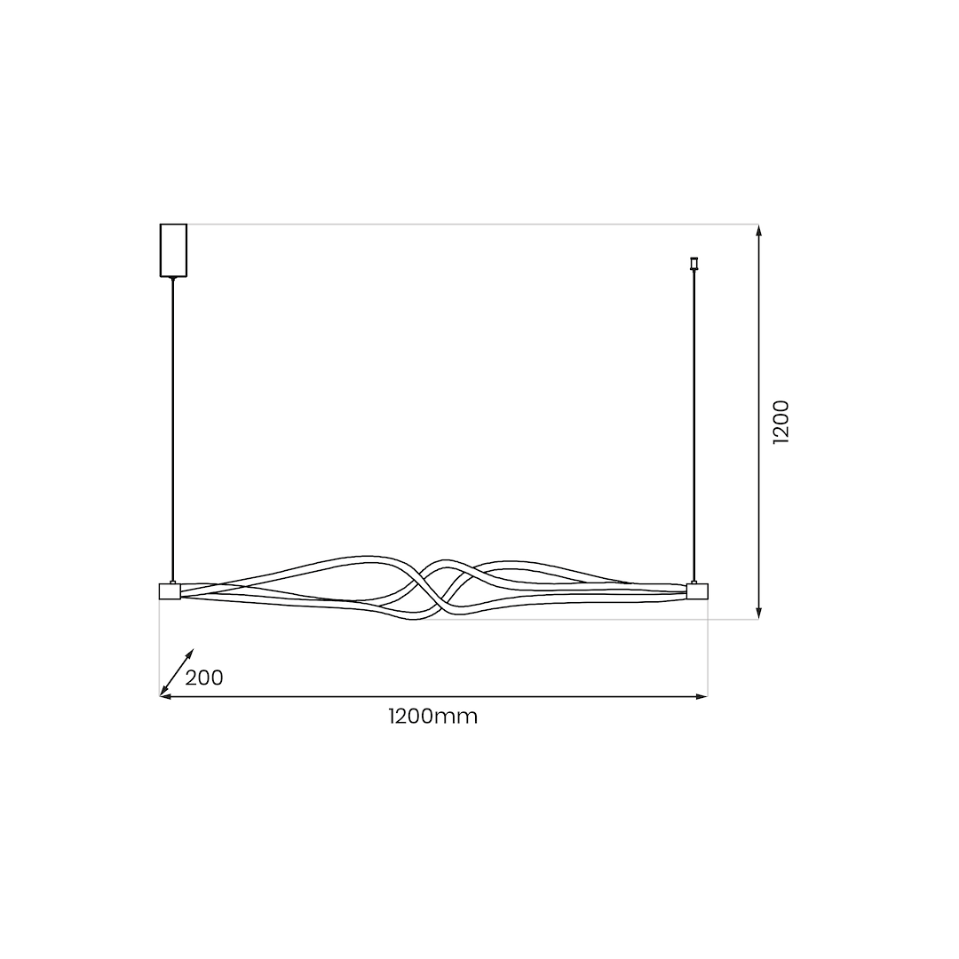 Lustra LED Suspendata Twister Black Premium Echivalent 400W