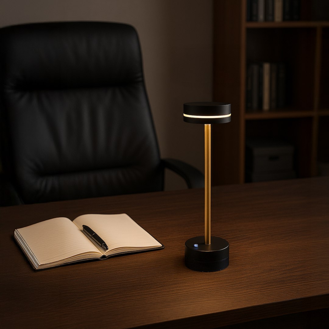 Lampa Birou Sam Black & Gold Premium 5W