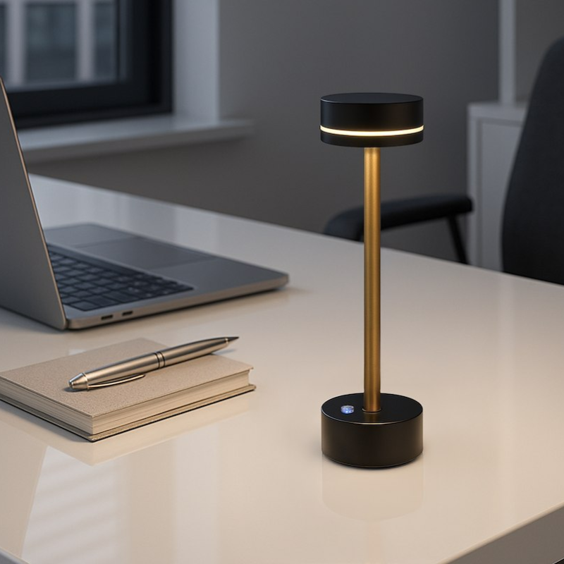 Lampa Birou Sam Black & Gold Premium 5W